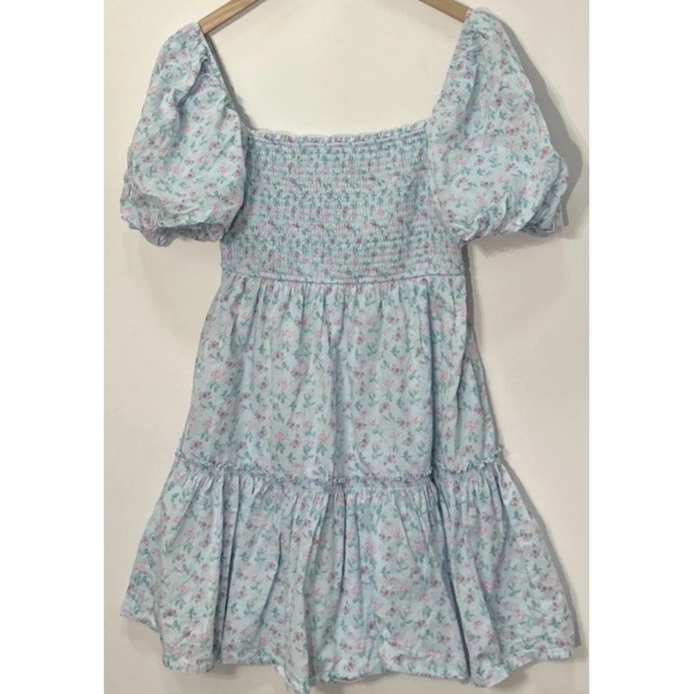 Women's Altar'd State KYA Floral Mini Dress Puff Sleeve Lined Size Med EC - Picture 2 of 6
